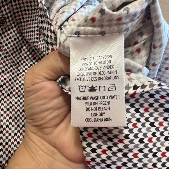 Robert Graham LS Button Down Modern Americana Houndstooth Blue Red White 3XL - Picture 5 of 9